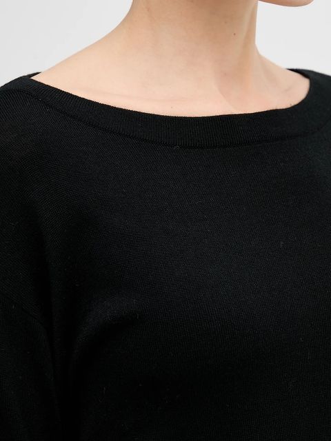 Sisley sweter wełniany damski kolor czarny lekki 11BAM1A48