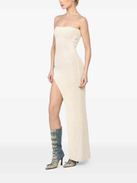 Aya Muse strapless split dress - Neutrals