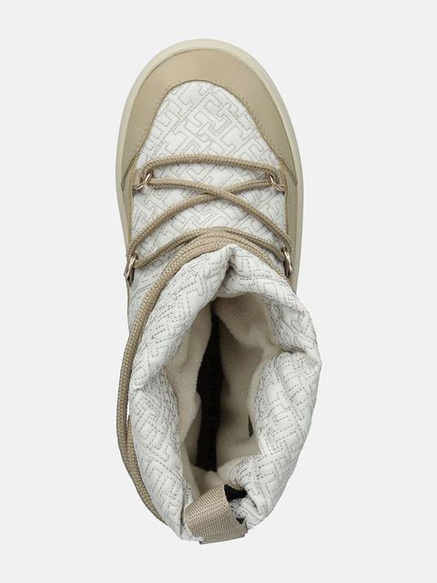 Tommy Hilfiger śniegowce LACE-UP MONOGRAM SNOWBOOT kolor beżowy FW0FW08430