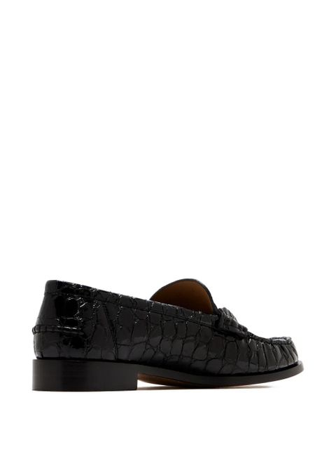 Ferragamo croc-effect loafers - Black