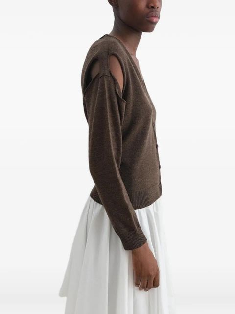 Gimaguas Coucou shoulder cutouts cardigan - Brown