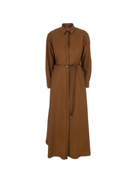 Max Mara Tlecito belted tiered shirt midi dress - Brown - zdjęcie produktu nr 1