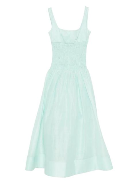 Self-Portrait shirred-panel midi dress - Green - zdjęcie produktu nr 1