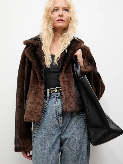 Answear.LAB kurtka kolor brązowy przejściowa