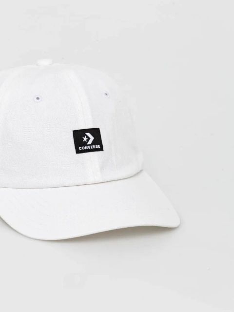 Converse czapka z daszkiem bawełniana kolor beżowy z aplikacją 10027420-A04