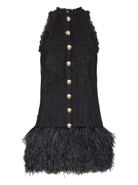 Balmain lace-embellished dress - Black - zdjęcie produktu nr 1