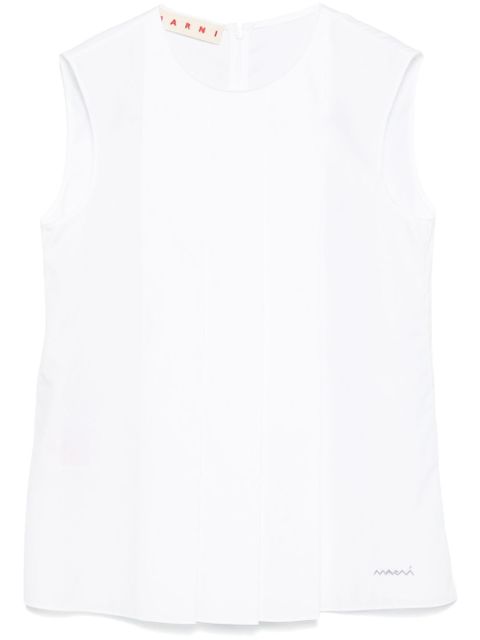Marni pleat-detail blouse - White - zdjęcie produktu nr 1