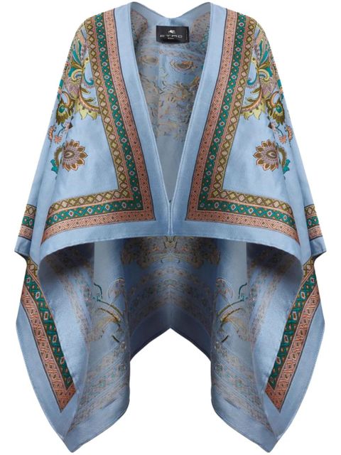 ETRO paisley-jacquard cape - Blue - zdjęcie produktu nr 1