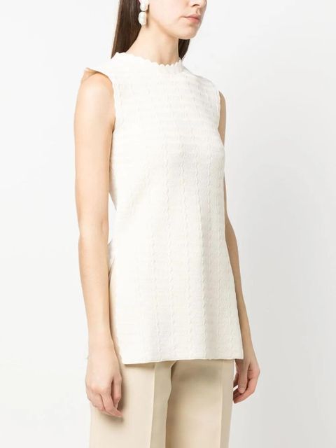Jil Sander sleeveless zigzag-pattern sweatshirt - White