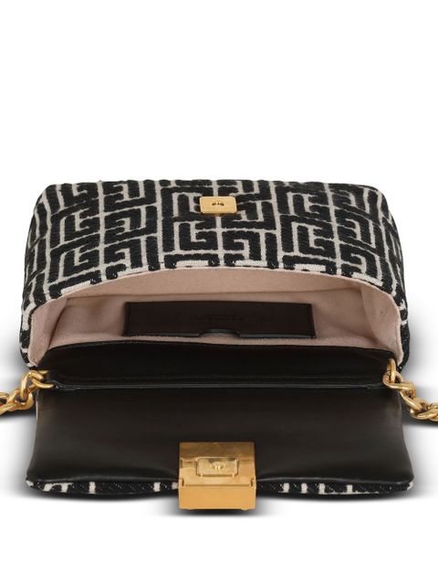 Balmain 1945 Soft jacquard monogram shoulder bag - Black