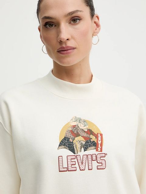 Levi's bluza damska kolor beżowy z nadrukiem 003R9
