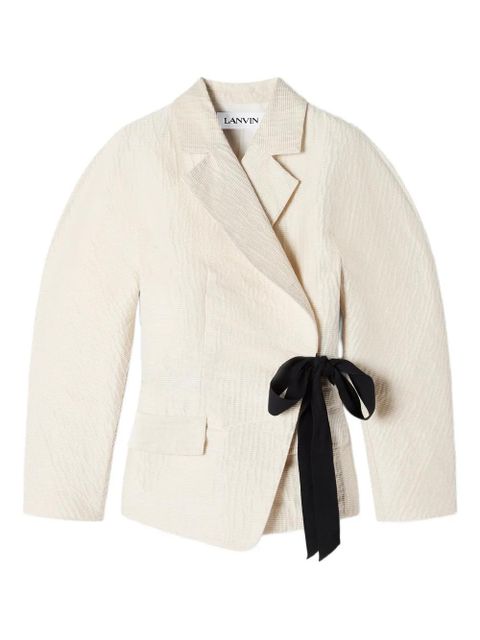 Lanvin flap-pocket tie-detail blazer - Neutrals - zdjęcie produktu nr 1
