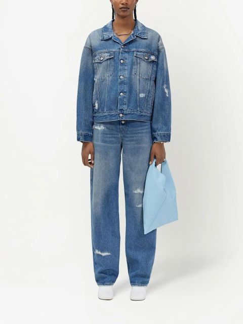 MM6 Maison Margiela distressed denim jacket - Blue