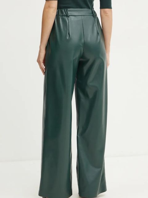 Simona Corsellini spodnie damskie kolor zielony szerokie high waist A24CPPA006 - zdjęcie produktu nr 2