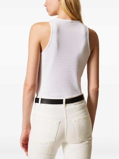 TWINSET floral-embroidery tank top - White