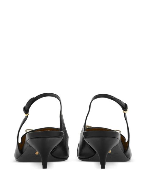 Ferragamo 40mm pointed bow-detail slingback pumps - Black