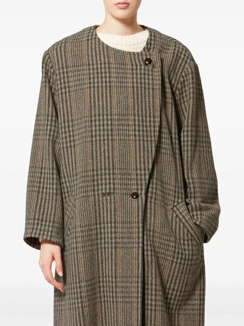 MARANT ÉTOILE Renee checked button coat - Brown