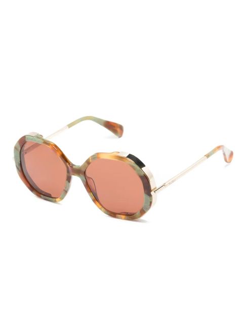 Max Mara Eyewear tortoiseshell oversize-frame sunglasses - Brown - zdjęcie produktu nr 2