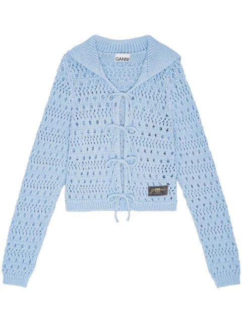GANNI open-knit cardigan - Blue - zdjęcie produktu nr 1