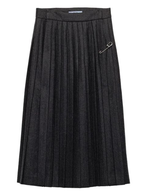 Prada pleated safety-pin midi skirt - Grey - zdjęcie produktu nr 1
