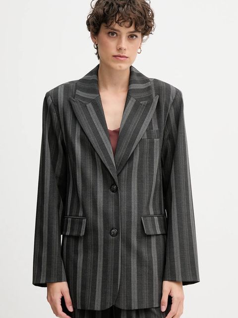 Mos Mosh marynarka ELVY kolor szary jednorzędowa wzorzysta 173870 - zdjęcie produktu nr 1