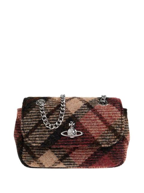 Vivienne Westwood small tartan-pattern chain-strap wallet - Brown - zdjęcie produktu nr 1