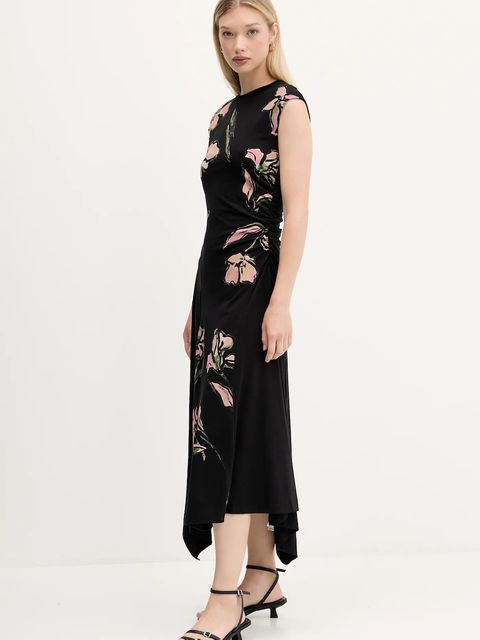 Desigual sukienka KATRINA kolor czarny midi rozkloszowana 25WWVK12