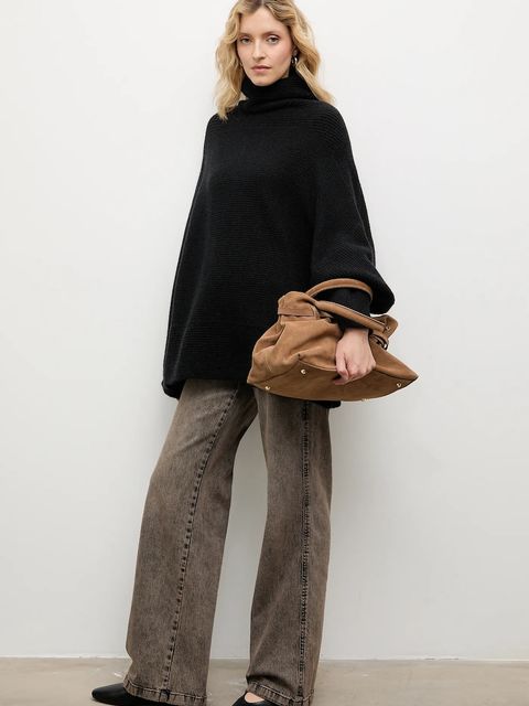 Answear.LAB sweter z kaszmirem damski kolor czarny z golfem - zdjęcie produktu nr 1