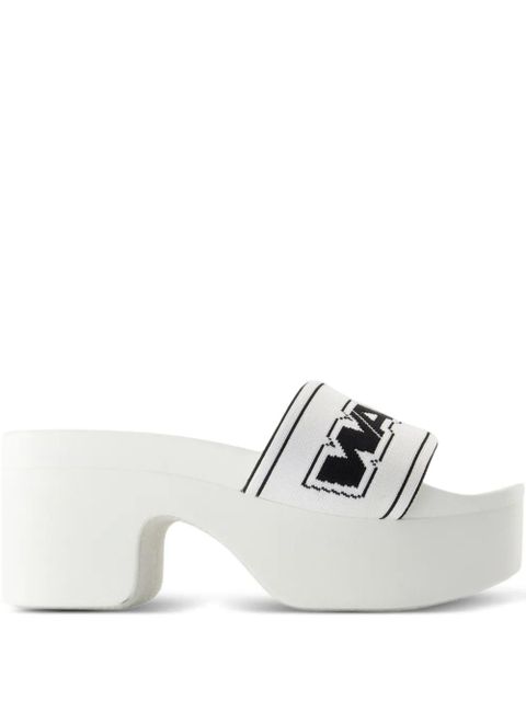 Alexander Wang logo platform sandals - White - zdjęcie produktu nr 1