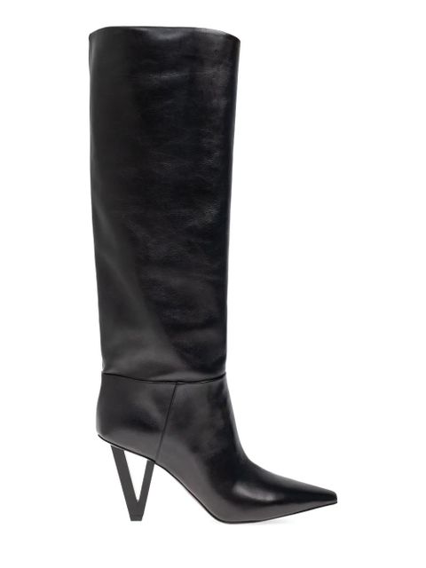 Versace leather knee-high boots - Black - zdjęcie produktu nr 2