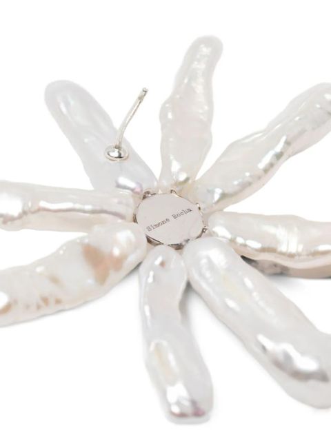 Simone Rocha flower-design earrings - Silver
