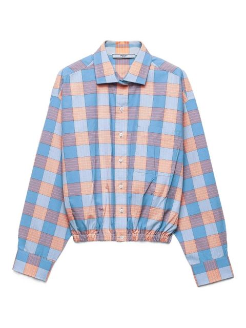Prada checked poplin shirt - Blue - zdjęcie produktu nr 1