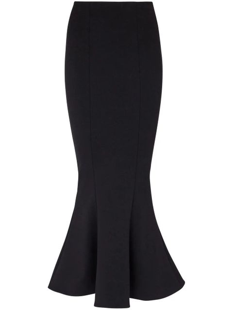 Balmain ruffled-hem midi skirt - Black - zdjęcie produktu nr 1