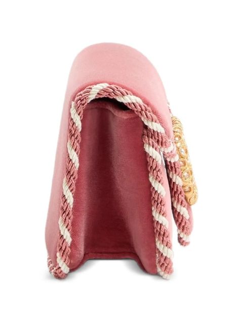 Valentino Garavani Locò velvet clutch with jewel logo - Pink