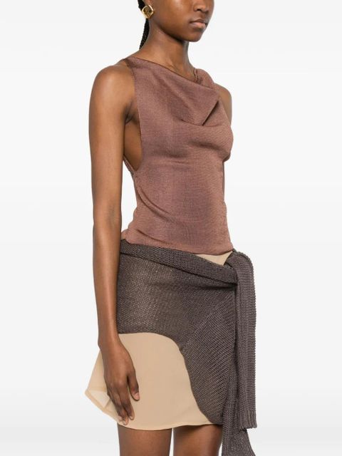 Isa Boulder strapless layered top - Brown