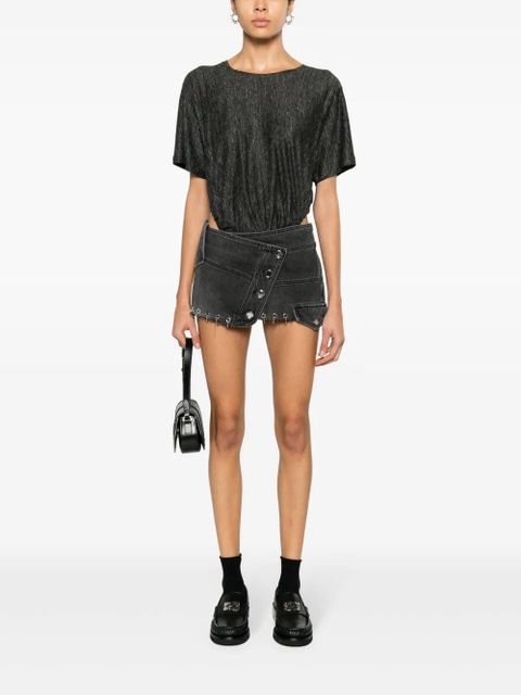 PINKO high-cut linen bodysuit - Black - zdjęcie produktu nr 2