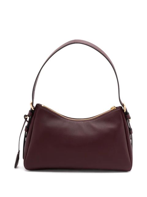 Prada enamel triangle logo tote bag - Red