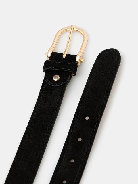 Answear.LAB pasek zamszowy kolor czarny