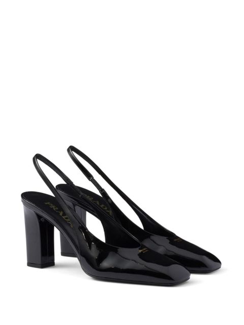 Prada 85mm leather slingback pumps - Black - zdjęcie produktu nr 2
