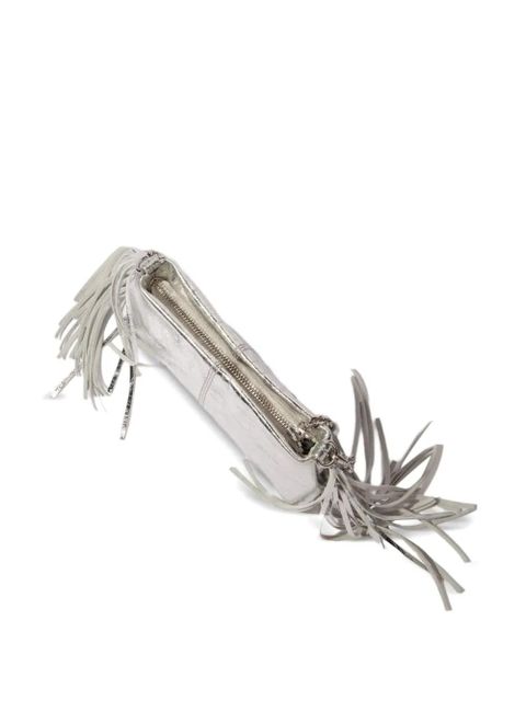 Maje Miss M fringed-embellishment clutch bag - Silver - zdjęcie produktu nr 2