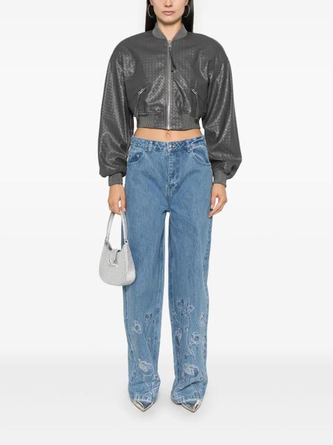 ROTATE BIRGER CHRISTENSEN braided cropped jacket - Grey