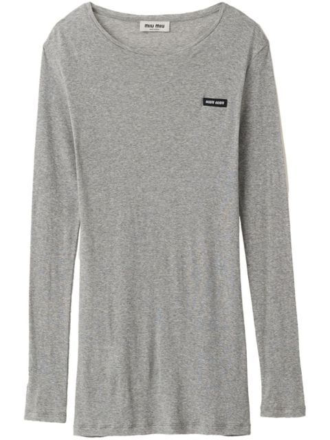 Miu Miu ribbed knit jersey dress - Grey - zdjęcie produktu nr 1