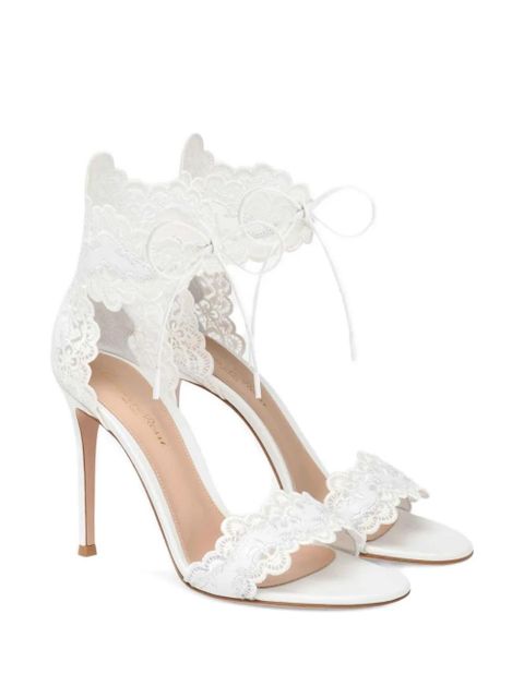 Gianvito Rossi Evie lace-embellishment sandals - White