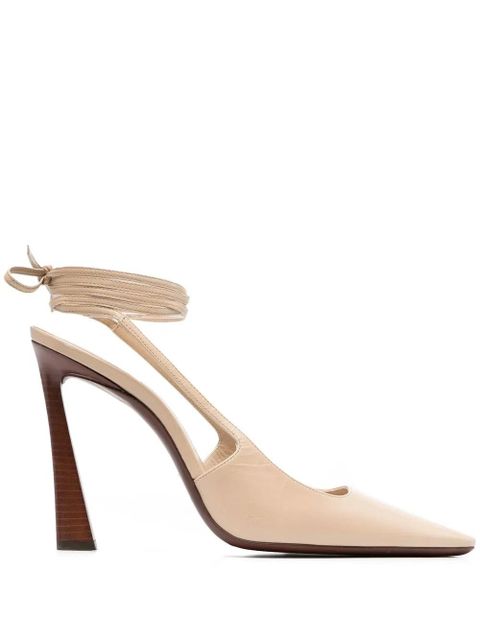 Saint Laurent Blade 105 slingback pumps - Neutrals - zdjęcie produktu nr 1