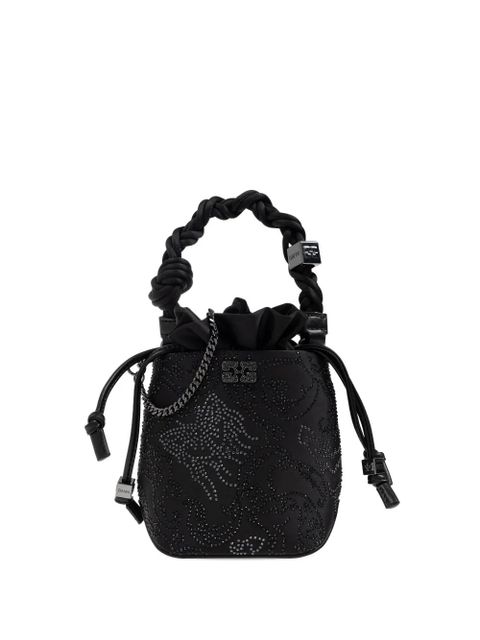 GANNI Bou braided-handle crystal-embellished bucket bag - Black - zdjęcie produktu nr 1