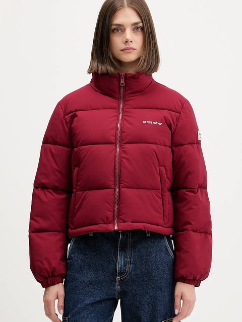 Guess Jeans kurtka damska kolor bordowy zimowa W4BL20 WGII2 - zdjęcie produktu nr 1