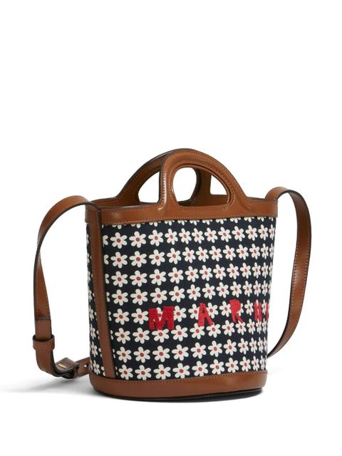 Marni Tropicalia logo-embroidered tote bag - Black