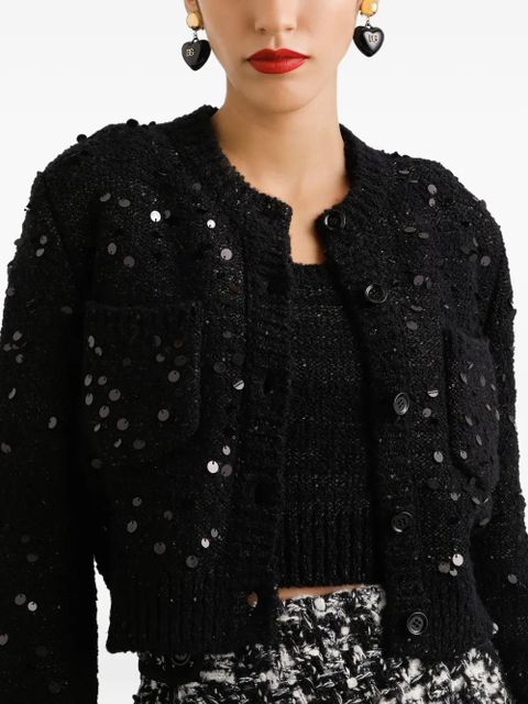 Dolce & Gabbana sequin-embellished cardigan - Black