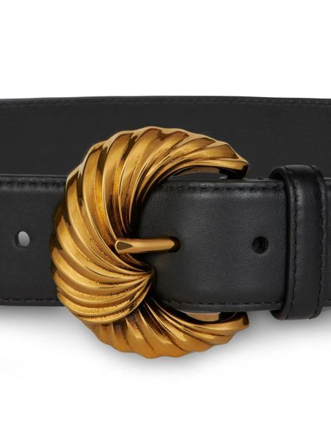 ETRO embossed-buckle leather belt - Black - zdjęcie produktu nr 2