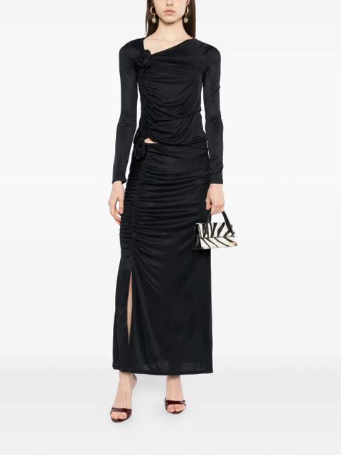 FARM Rio floral-appliqué maxi skirt - Black - zdjęcie produktu nr 2